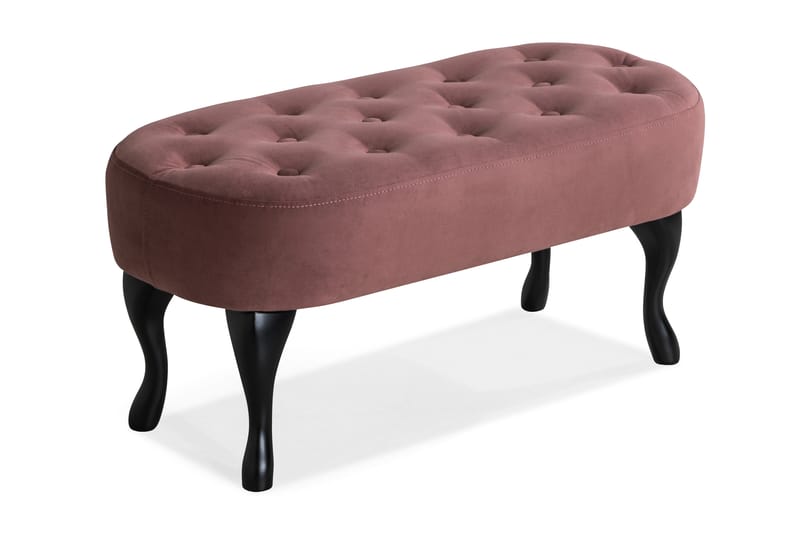 Bänk Thunia Sammet - Rostrosa - Möbler - Fåtölj & stolar - Sittbänk
