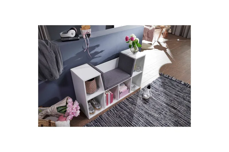 Bänk Wohnling Melaminbelagd spånskiva Klädd sittplats Förvaringsutrymme Modern - Möbler - Fåtölj & stolar - Sittbänk - Bänk med ryggstöd