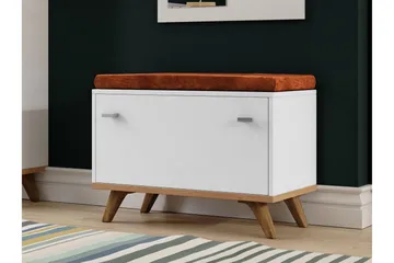 Cheshunt Sittbänk med förvaring - Vit/Ek - Möbler - Fåtölj & stolar - Sittbänk - Sittbänk med förvaring