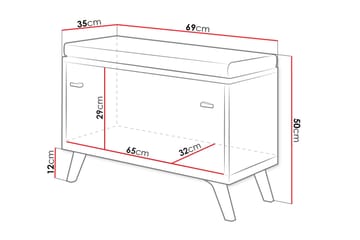 Cheshunt Sittbänk med förvaring - Vit/Ek - Möbler - Fåtölj & stolar - Sittbänk - Sittbänk med förvaring