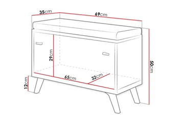 Cheshunt Sittbänk med förvaring - Vit/Ek - Möbler - Fåtölj & stolar - Sittbänk - Sittbänk med förvaring