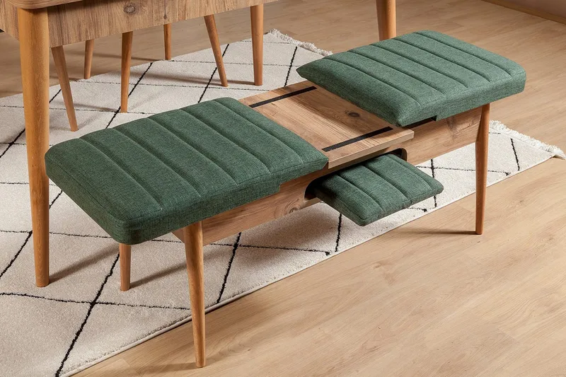 Corralez Bänk 51 cm - Trä/natur/Grön - Möbler - Fåtölj & stolar - Sittbänk