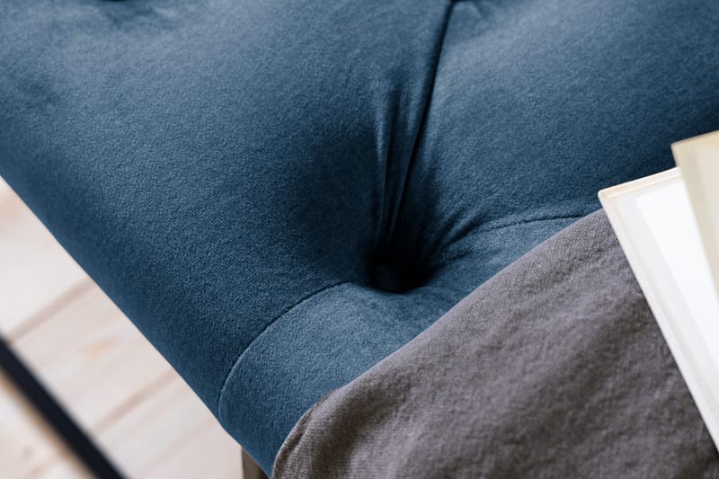 Ella Sittbänk 120cm Djuphäftad - Blå/Sammet - Möbler - Fåtölj & stolar - Sittbänk