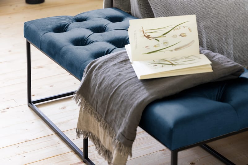 Ella Sittbänk 120cm Djuphäftad - Blå/Sammet - Möbler - Fåtölj & stolar - Sittbänk