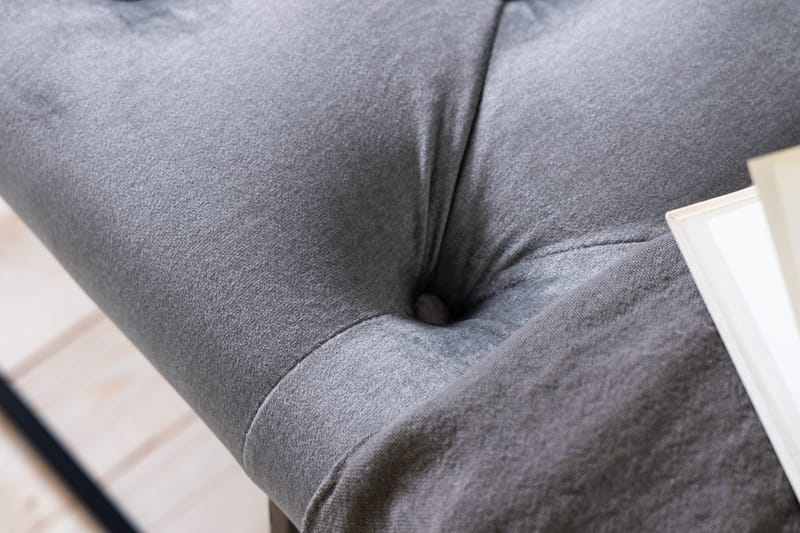 Ella Sittbänk 120cm Djuphäftad - Grå/Sammet - Möbler - Fåtölj & stolar - Sittbänk
