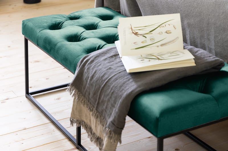 Ella Sittbänk 120cm Djuphäftad - Grön/Sammet - Möbler - Fåtölj & stolar - Sittbänk