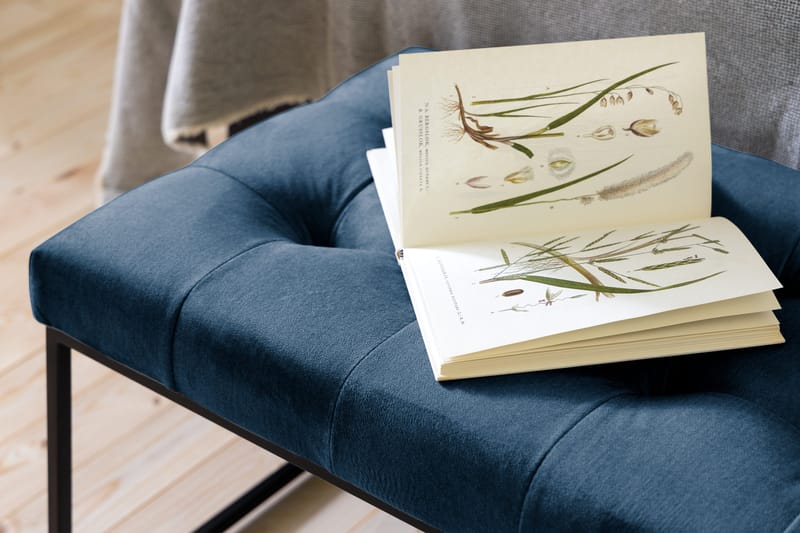 Ella Sittbänk 120cm Rutig - Blå/Sammet - Möbler - Fåtölj & stolar - Sittbänk