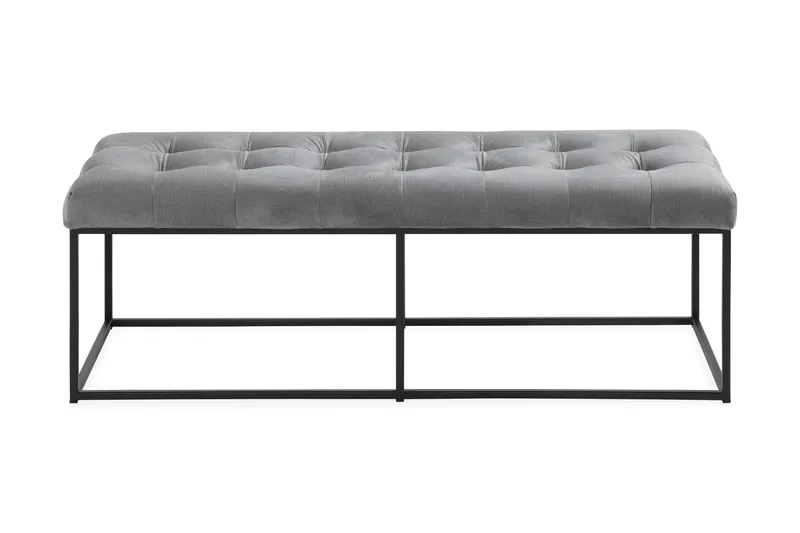 Ella Sittbänk 120cm Rutig - Grå/Sammet - Möbler - Fåtölj & stolar - Sittbänk