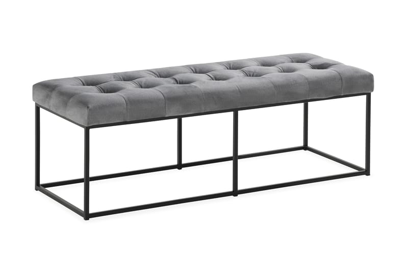 Ella Sittbänk 120cm Rutig, Grå/Sammet