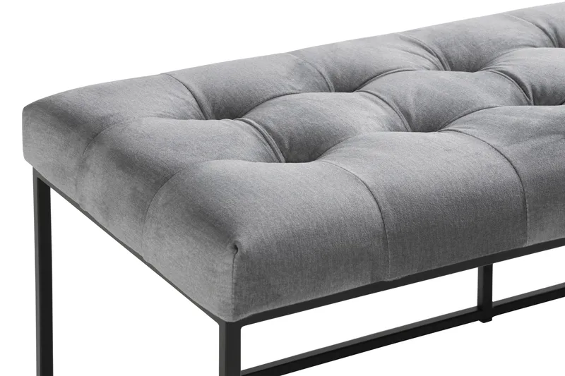 Ella Sittbänk 120cm Rutig - Grå/Sammet - Möbler - Fåtölj & stolar - Sittbänk