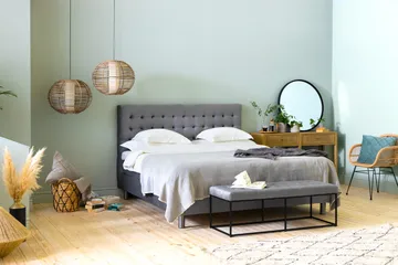 Ella Sittbänk 120cm Rutig - Grå/Sammet - Möbler - Fåtölj & stolar - Sittbänk