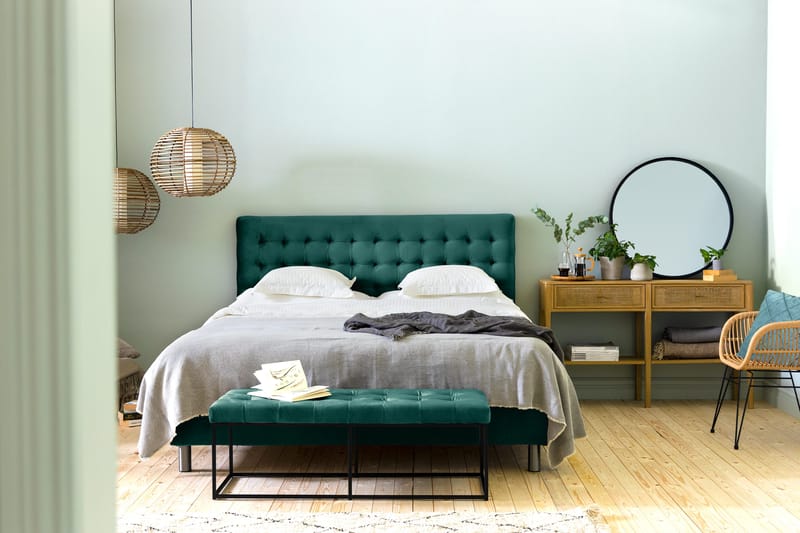 Ella Sittbänk 120cm Rutig - Grön/Sammet - Möbler - Fåtölj & stolar - Sittbänk