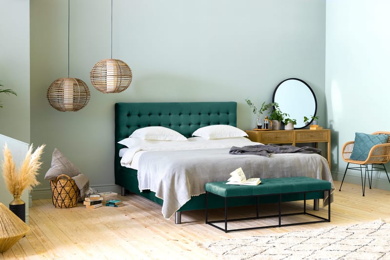 Ella Sittbänk 120cm Rutig - Grön/Sammet - Möbler - Fåtölj & stolar - Sittbänk