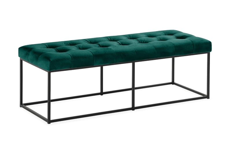 Ella Sittbänk 120cm Rutig, Grön/Sammet