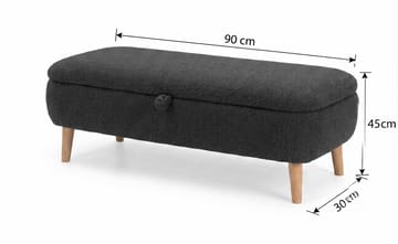 Elvaris Bänk 90x45x30 cm - Antracitgrå - Möbler - Fåtölj & stolar - Sittbänk
