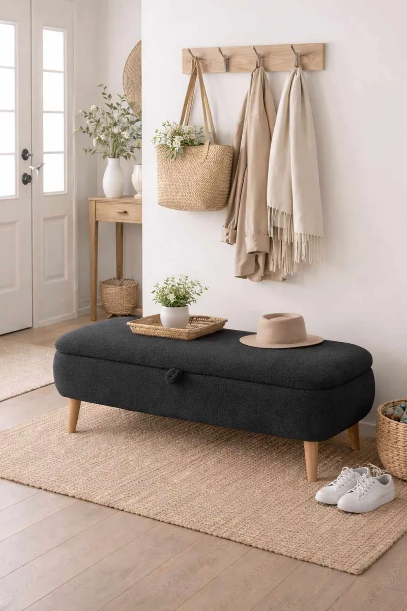 Elvaris Bänk 90x45x30 cm - Antracitgrå - Möbler - Fåtölj & stolar - Sittbänk