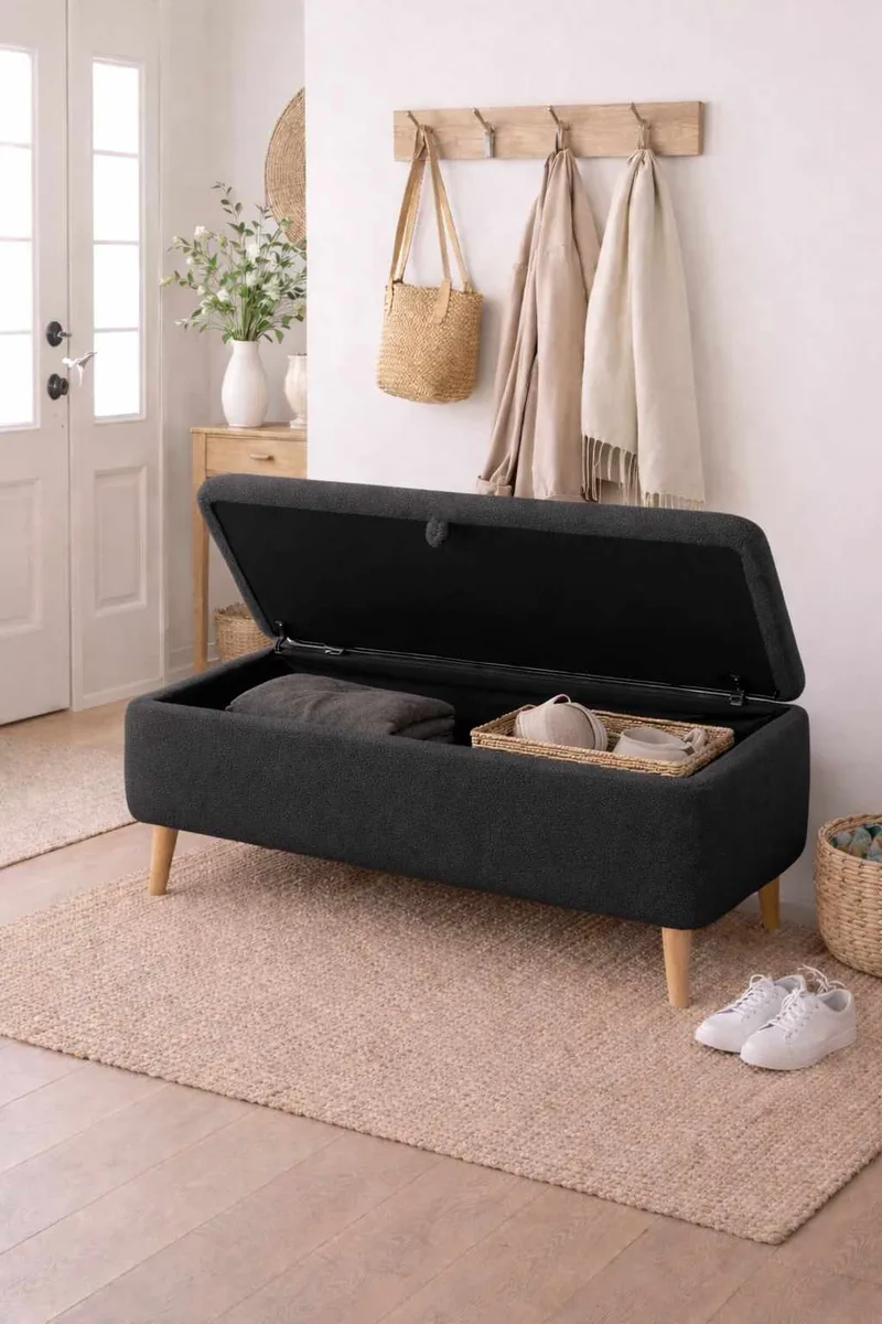Elvaris Bänk 90x45x30 cm - Antracitgrå - Möbler - Fåtölj & stolar - Sittbänk