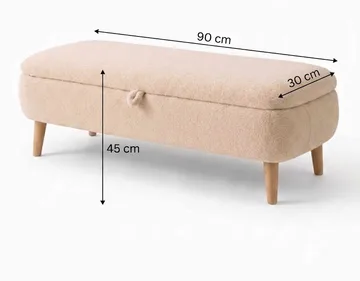 Elvaris Bänk 90x45x30 cm - Beige - Möbler - Fåtölj & stolar - Sittbänk