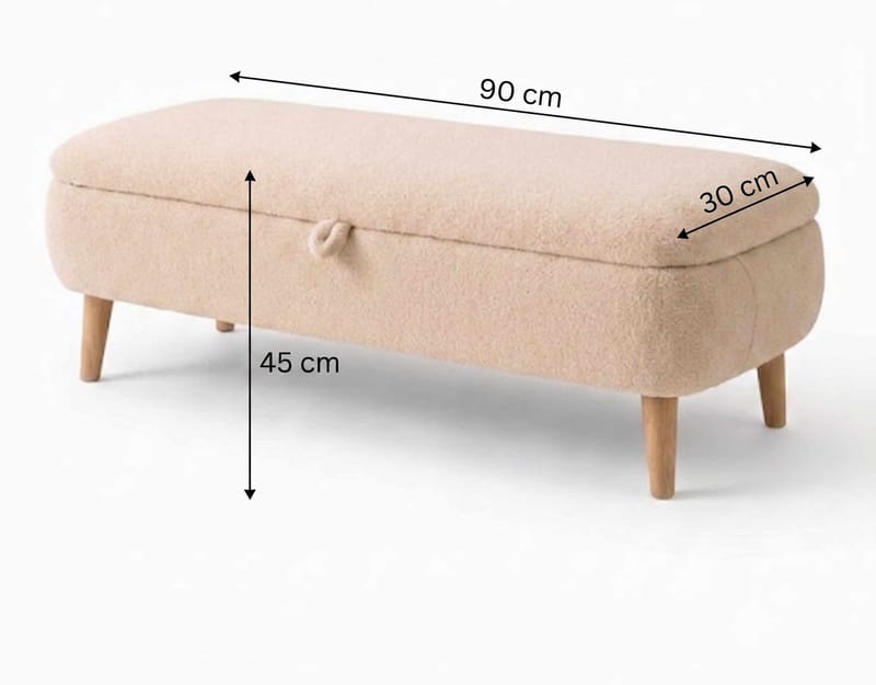 Elvaris Bänk 90x45x30 cm - Beige - Möbler - Fåtölj & stolar - Sittbänk