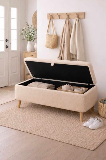 Elvaris Bänk 90x45x30 cm - Beige - Möbler - Fåtölj & stolar - Sittbänk