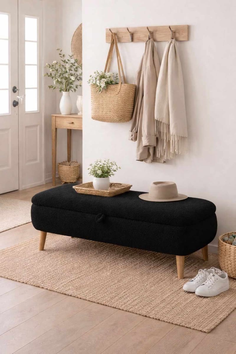 Elvaris Bänk 90x45x30 cm - Svart - Möbler - Fåtölj & stolar - Sittbänk