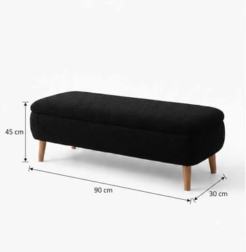 Elvaris Bänk 90x45x30 cm - Svart - Möbler - Fåtölj & stolar - Sittbänk