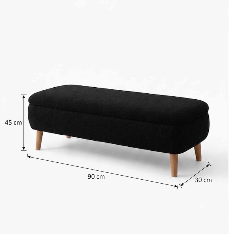 Elvaris Bänk 90x45x30 cm - Svart - Möbler - Fåtölj & stolar - Sittbänk