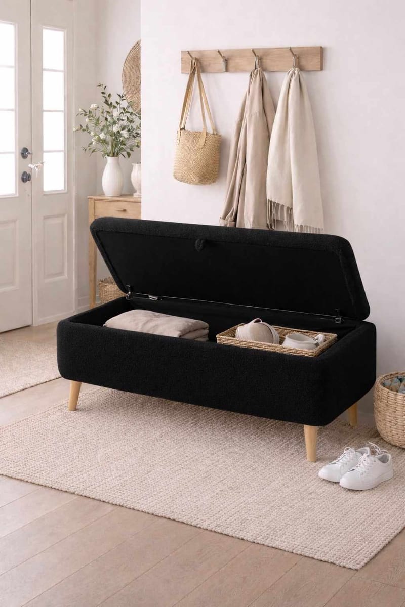 Elvaris Bänk 90x45x30 cm - Svart - Möbler - Fåtölj & stolar - Sittbänk