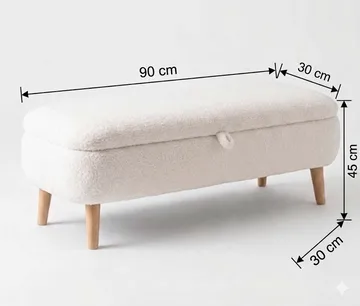 Elvaris Bänk 90x45x30 cm - Vit - Möbler - Fåtölj & stolar - Sittbänk