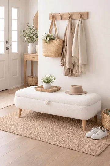 Elvaris Bänk 90x45x30 cm - Vit - Möbler - Fåtölj & stolar - Sittbänk