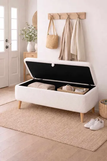 Elvaris Bänk 90x45x30 cm - Vit - Möbler - Fåtölj & stolar - Sittbänk