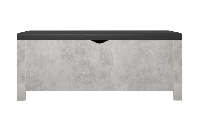 Förvaringsbänk med dyna betonggrå 105x40x45 cm spånskiva - Grå - Sittbänk - Hallbänk