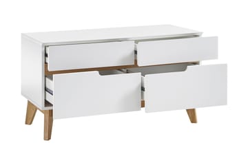 Foajébänk Marleny 97 cm - Vit|Ek - Möbler - Fåtölj & stolar - Sittbänk - Sittbänk med förvaring