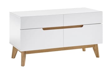 Foajébänk Marleny 97 cm - Vit|Ek - Möbler - Fåtölj & stolar - Sittbänk - Sittbänk med förvaring