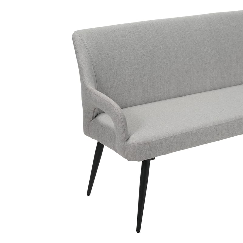 Halifax 2-sits Sittbänk med rygg - Ljusgrå med svarta ben - Möbler - Fåtölj & stolar - Sittbänk - Bänk med ryggstöd