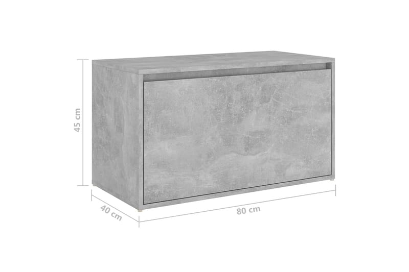 Hallbänk betonggrå 80x40x45 cm spånskiva - Grå - Sittbänk - Hallbänk