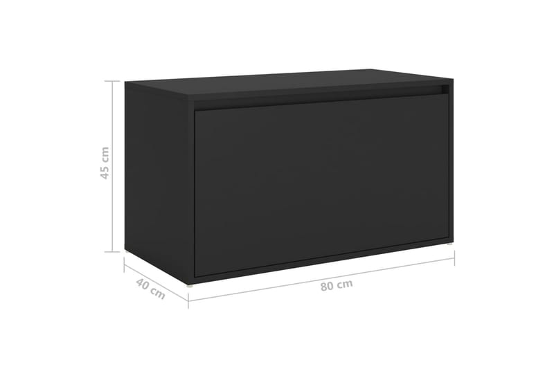 Hallbänk svart 80x40x45 cm spånskiva - Svart - Sittbänk - Hallbänk