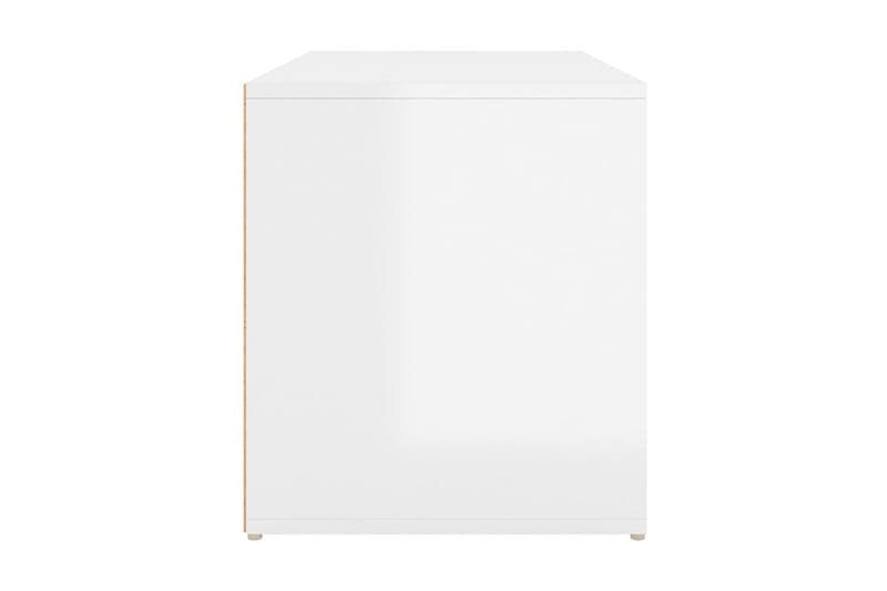 Hallbänk vit högglans 80x40x45 cm spånskiva - Vit - Sittbänk - Hallbänk