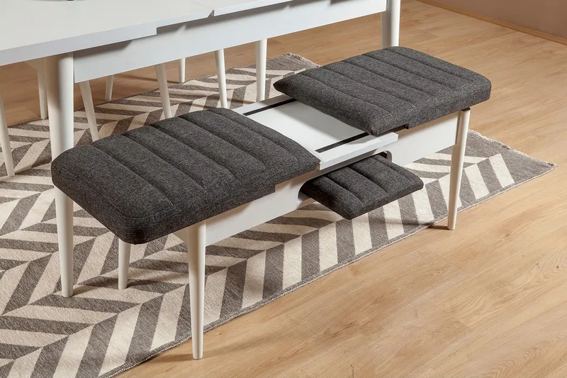 Idehult Bänk 51 cm - Vit/Antracit - Möbler - Fåtölj & stolar - Sittbänk - Bänk med ryggstöd