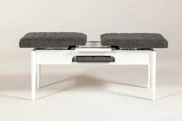 Idehult Bänk 51 cm - Vit/Antracit - Möbler - Fåtölj & stolar - Sittbänk - Bänk med ryggstöd