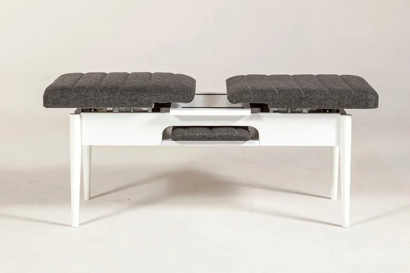 Idehult Bänk 51 cm - Vit/Antracit - Möbler - Fåtölj & stolar - Sittbänk - Bänk med ryggstöd