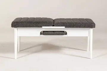 Idehult Bänk 51 cm - Vit/Antracit - Möbler - Fåtölj & stolar - Sittbänk - Bänk med ryggstöd