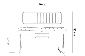Idehult Bänk 85 cm - Vit/Antracit - Möbler - Fåtölj & stolar - Sittbänk - Bänk med ryggstöd