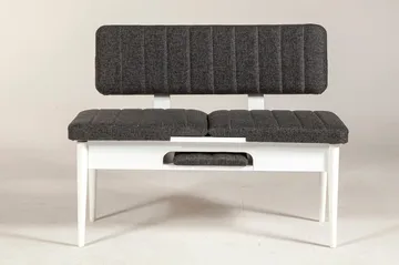 Idehult Bänk 85 cm - Vit/Antracit - Möbler - Fåtölj & stolar - Sittbänk - Bänk med ryggstöd