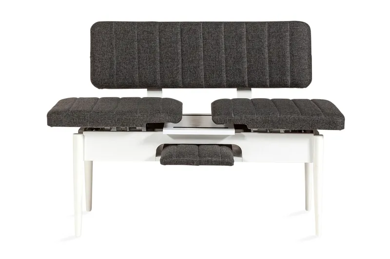 Idehult Bänk 85 cm - Vit/Antracit - Möbler - Fåtölj & stolar - Sittbänk - Bänk med ryggstöd