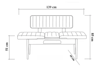 Idehult Bänk 85 cm - Vit/Antracit - Möbler - Fåtölj & stolar - Sittbänk - Bänk med ryggst öd