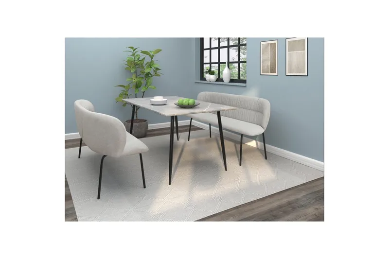 Matbänk Casey Antracit - Antracit - Möbler - Fåtölj & stolar - Sittbänk - Bänk med ryggstöd