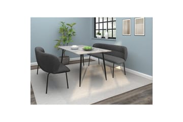 Matbänk Casey Grå - Grå - Möbler - Fåtölj & stolar - Sittbänk - Bänk med ryggstöd