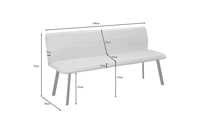 Matbänk Taylor Antracit - Antracit - Möbler - Fåtölj & stolar - Sittbänk - Bänk med ryggstöd