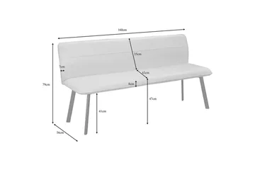 Matbänk Taylor Antracit - Antracit - Möbler - Fåtölj & stolar - Sittbänk - Bänk med ryggstöd